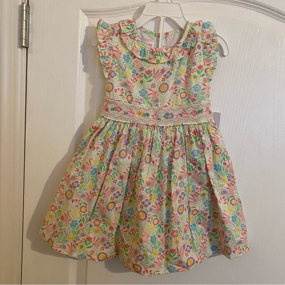 Bonnie Jean Baby Girl's Smocked Embroidered Easter Bunny Theme Dress-Size-3T - Picture 5 of 7